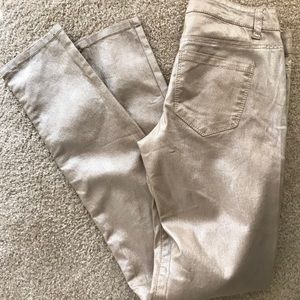 CELEBRITY BLUES Champagne GOLD SKINNY JEANS Size 3